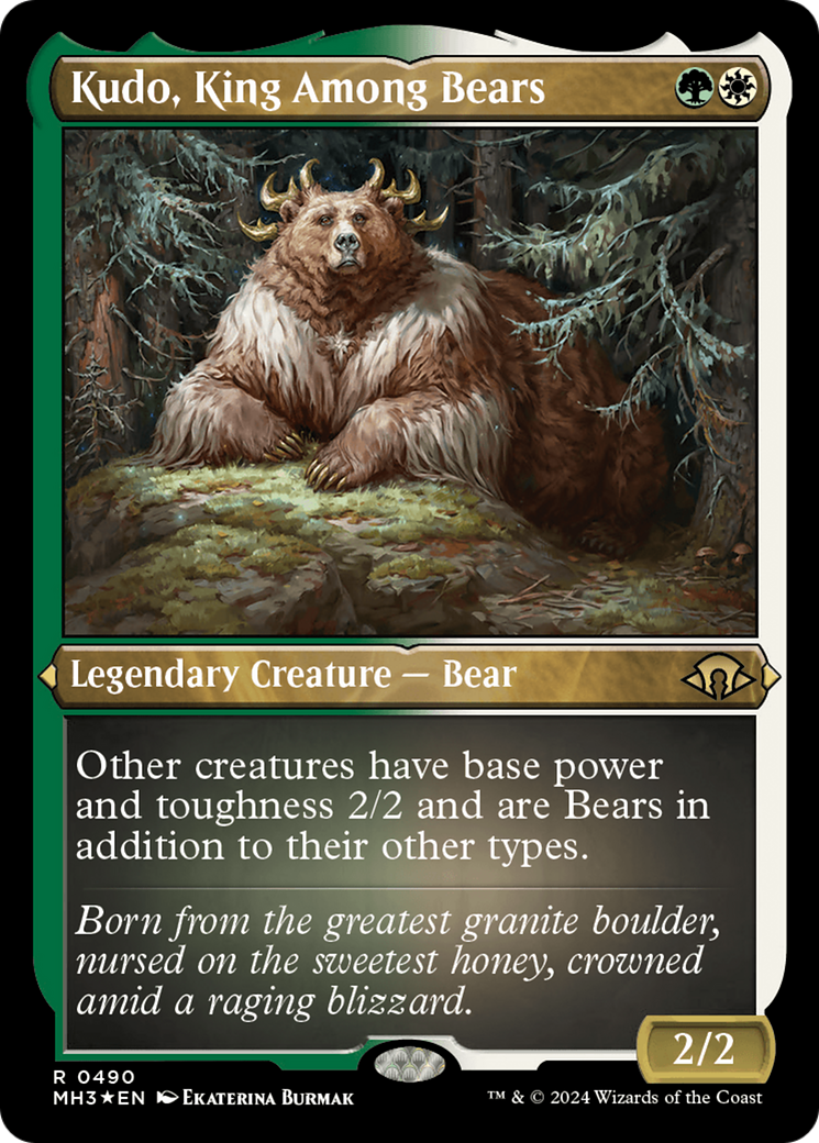 Kudo, King Among Bears (Foil Etched) [Modern Horizons 3] | Card Merchant Takapuna