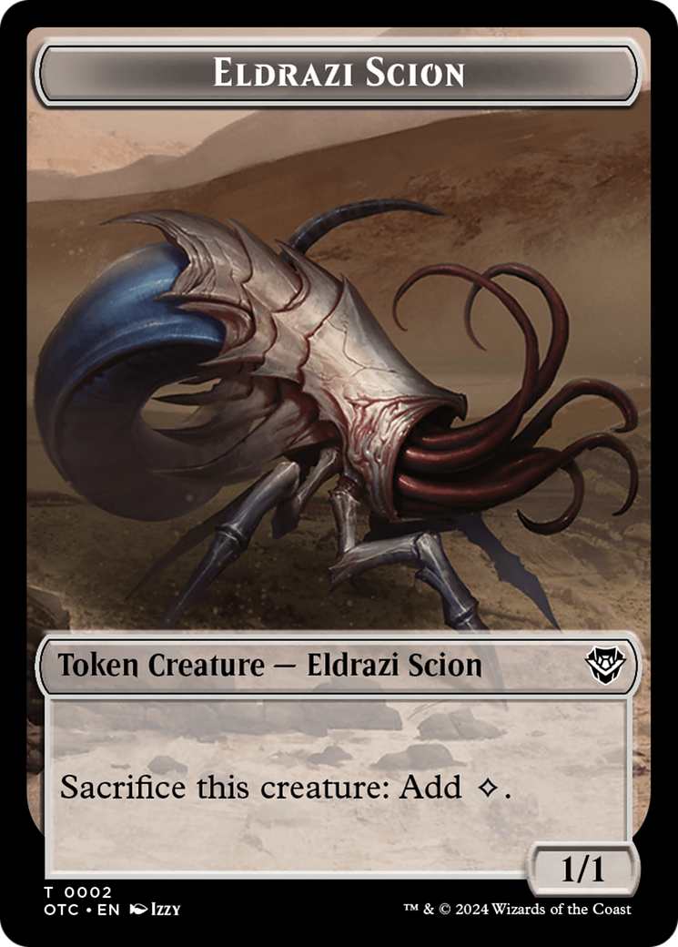 Eldrazi Scion // Manifest Double-Sided Token [Outlaws of Thunder Junction Commander Tokens] | Card Merchant Takapuna