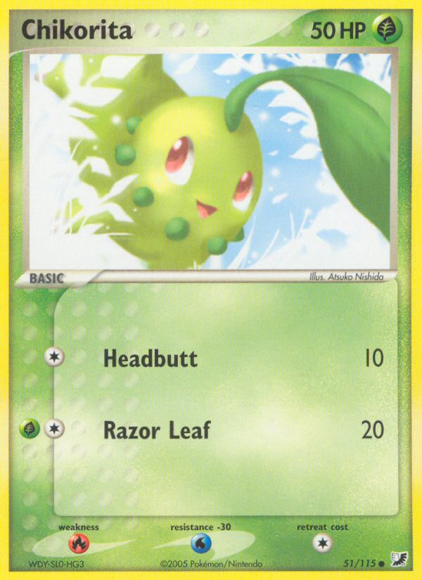 Chikorita (51/115) [EX: Unseen Forces] | Card Merchant Takapuna