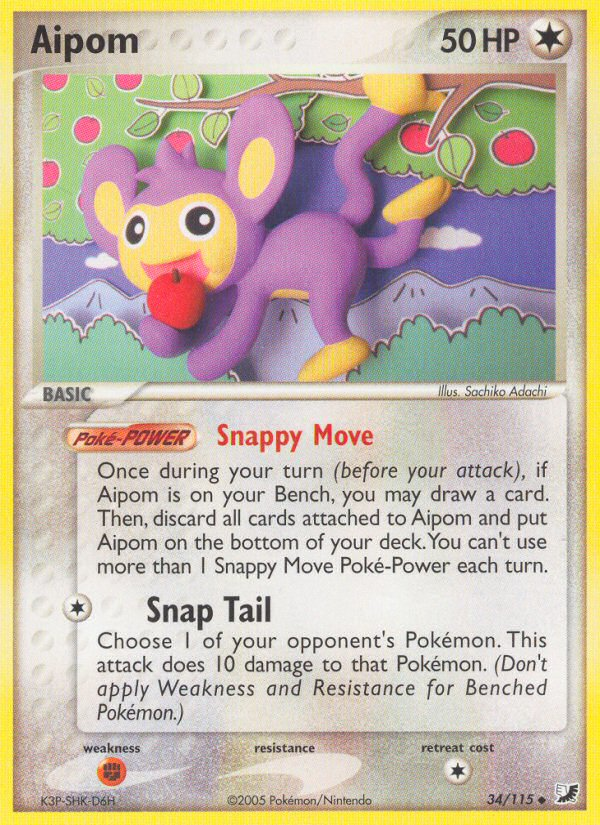 Aipom (34/115) [EX: Unseen Forces] | Card Merchant Takapuna