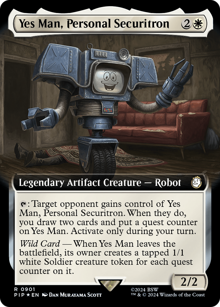 Yes Man, Personal Securitron (Extended Art) (Surge Foil) [Fallout] | Card Merchant Takapuna