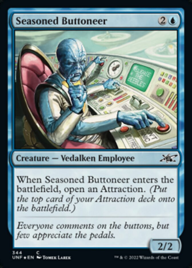 Seasoned Buttoneer (Galaxy Foil) [Unfinity] | Card Merchant Takapuna