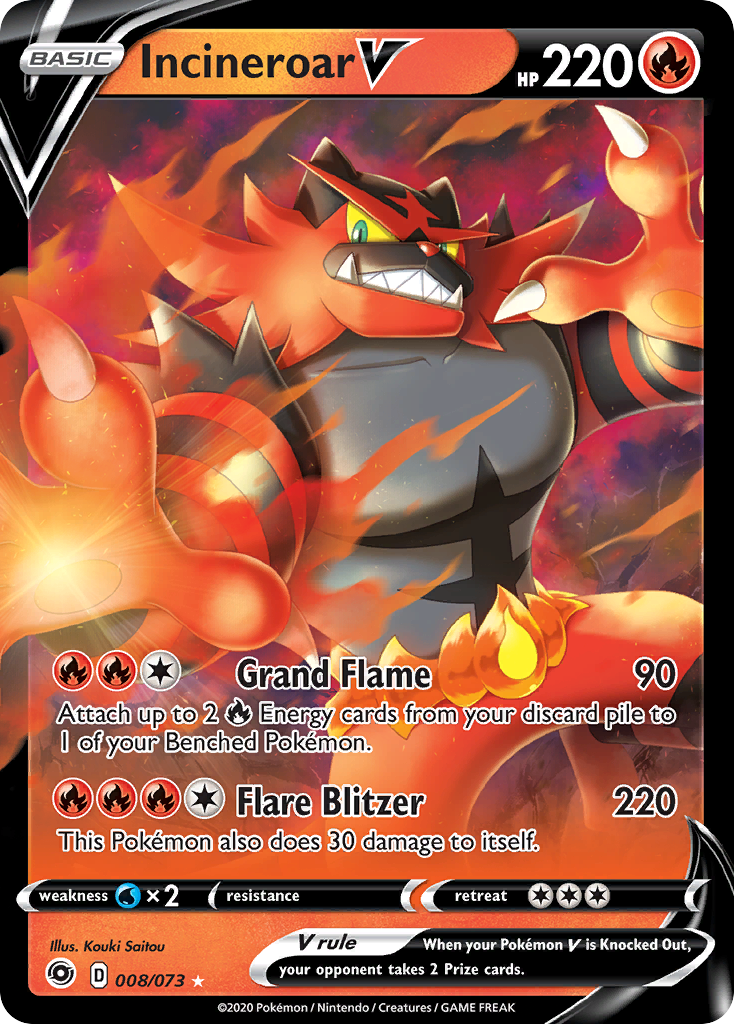 Incineroar V (008/073) [Sword & Shield: Champion's Path] | Card Merchant Takapuna