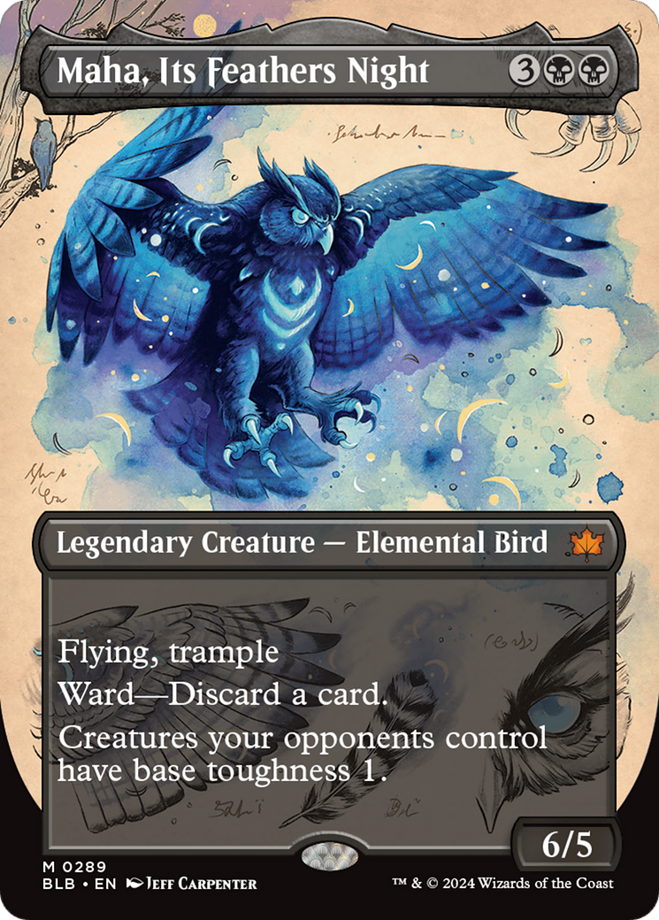 Maha, Its Feather Night (Borderless) [Bloomburrow] | Card Merchant Takapuna