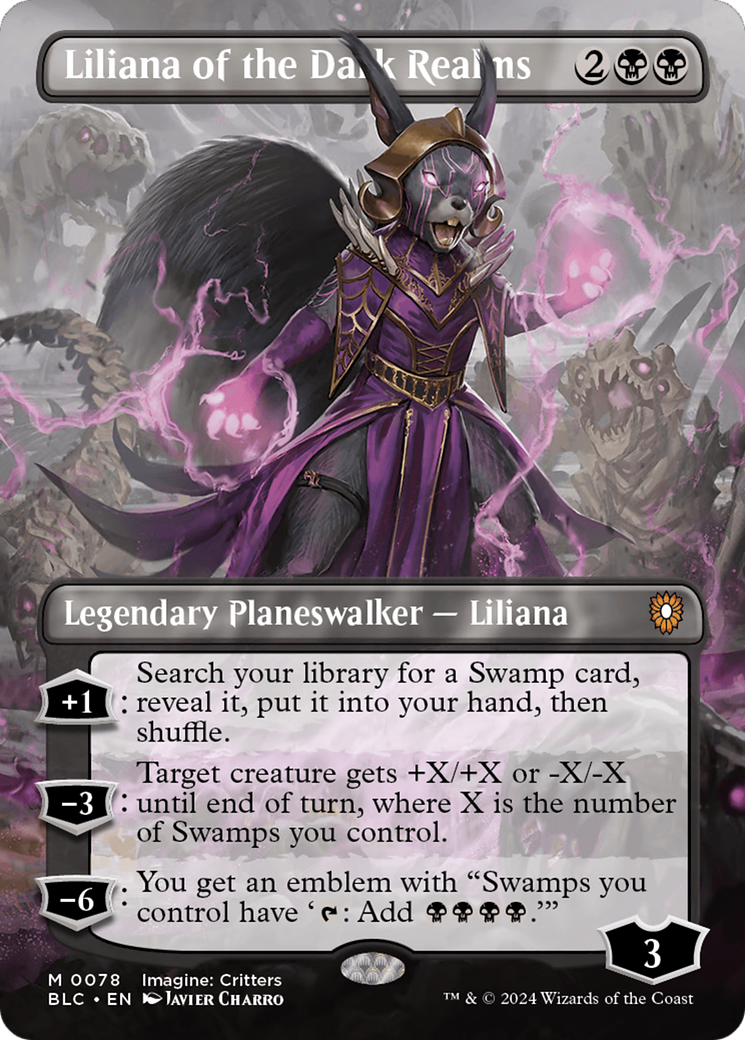 Liliana of the Dark Realms (Borderless) [Bloomburrow Commander] | Card Merchant Takapuna