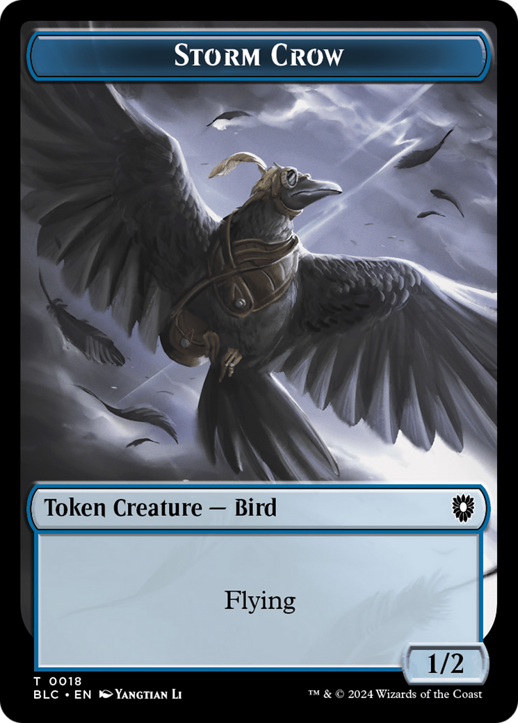 Storm Crow // Bird (003) Double-Sided Token [Bloomburrow Commander Tokens] | Card Merchant Takapuna