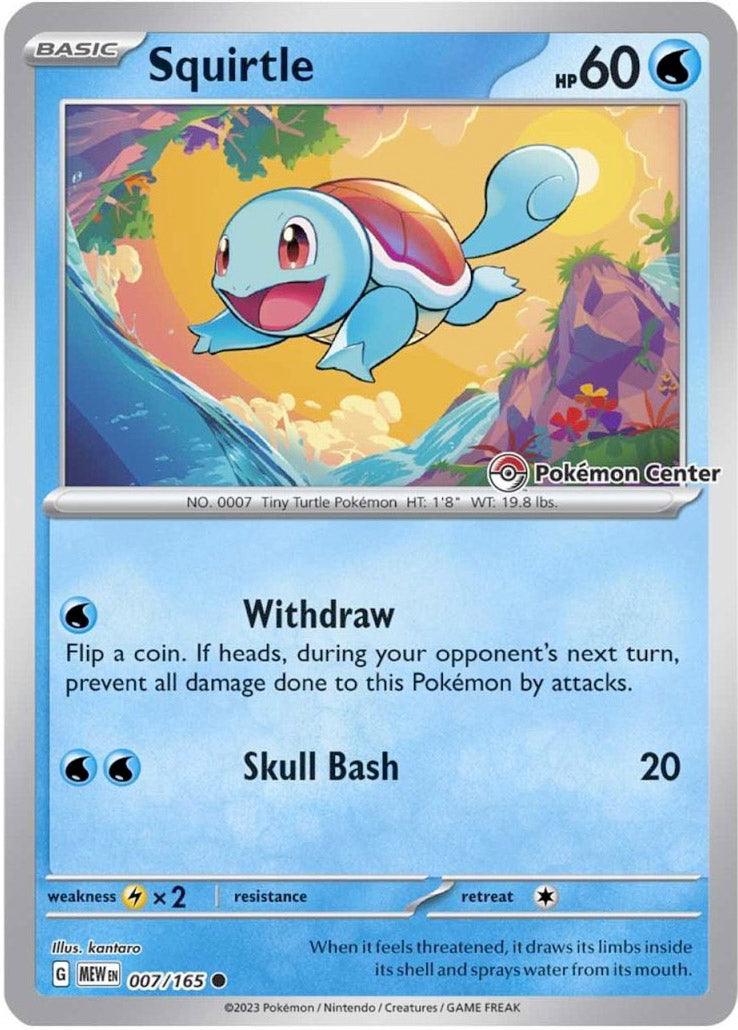 Squirtle (007/165) (Pokemon Center Exclusive) [Scarlet & Violet: Black Star Promos] | Card Merchant Takapuna