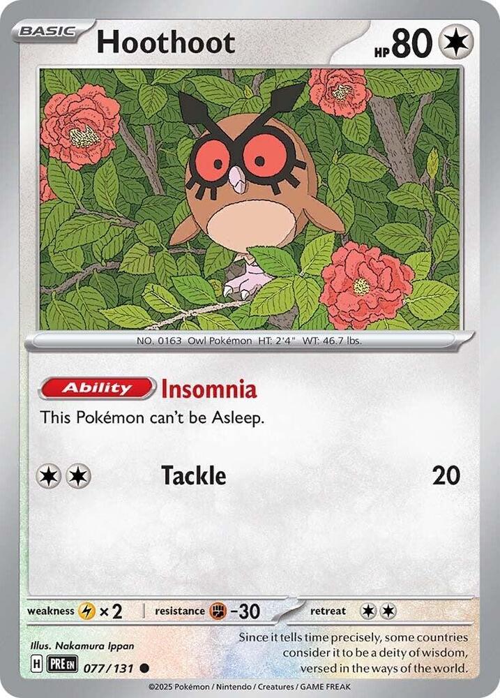 Hoothoot (077/131) [Scarlet & Violet: Prismatic Evolutions] | Card Merchant Takapuna