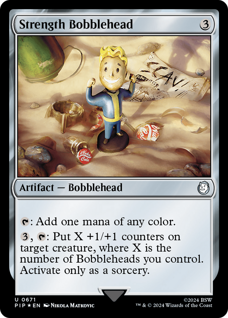 Strength Bobblehead (Surge Foil) [Fallout] | Card Merchant Takapuna