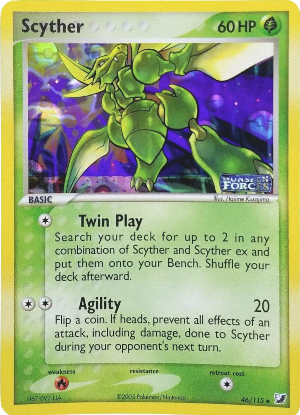 Scyther (46/115) (Stamped) [EX: Unseen Forces] | Card Merchant Takapuna