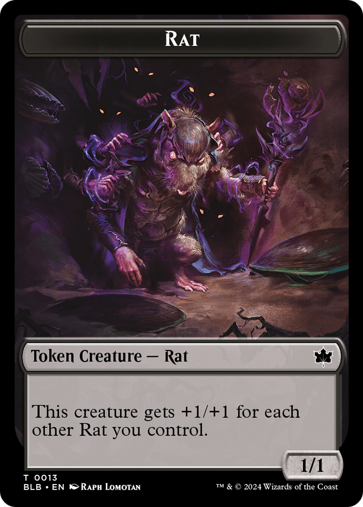 Rat // Splash Lasher Double-Sided Token [Bloomburrow Tokens] | Card Merchant Takapuna