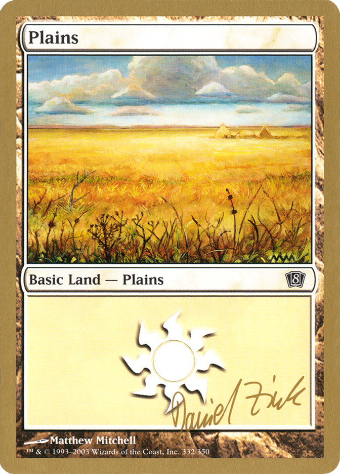 Plains (dz332) (Daniel Zink) [World Championship Decks 2003] | Card Merchant Takapuna