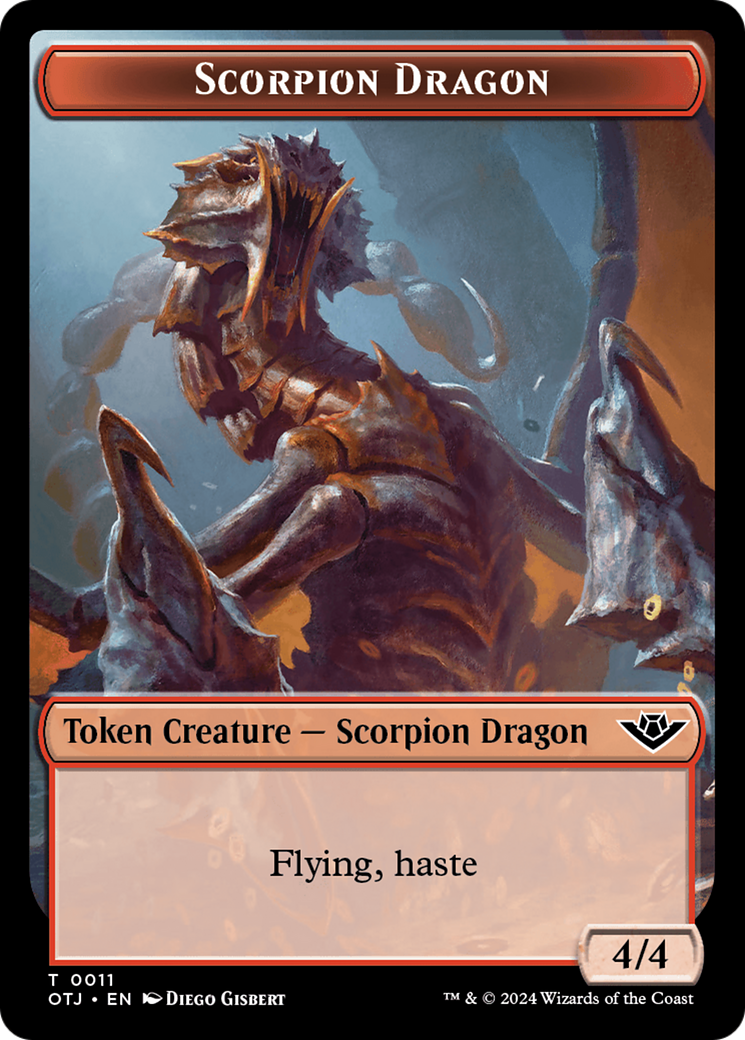 Scorpion Dragon Token [Outlaws of Thunder Junction Tokens] | Card Merchant Takapuna