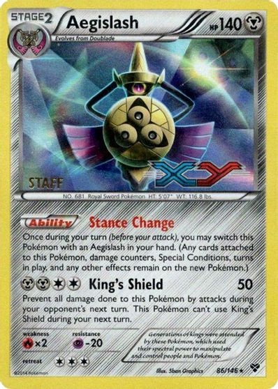 Aegislash (86/146) (Staff Prerelease Promo) [XY: Black Star Promos] | Card Merchant Takapuna