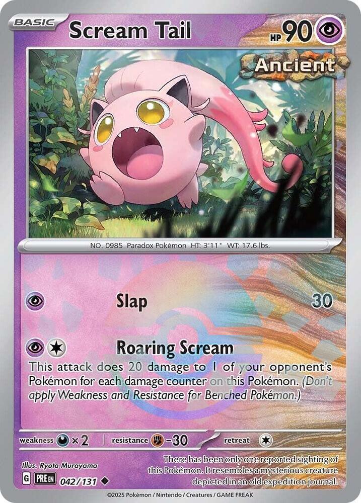 Scream Tail (042/131) (Poke Ball Pattern) [Scarlet & Violet: Prismatic Evolutions] | Card Merchant Takapuna