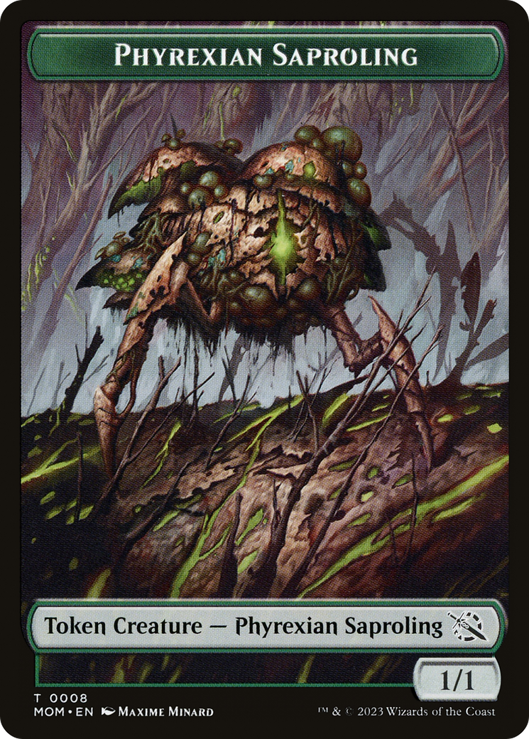 Treasure (20) // Phyrexian Saproling Double-Sided Token [March of the Machine Tokens] | Card Merchant Takapuna