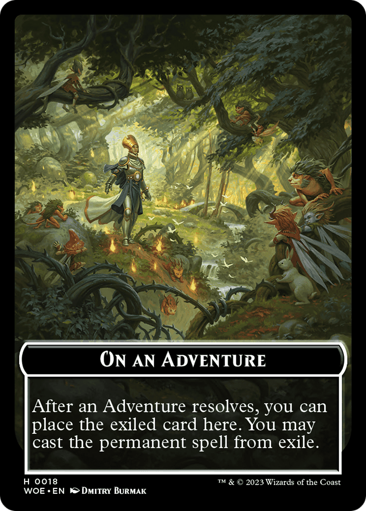 Wicked Role / Cursed Role // Emblem - On An Adventure Double-Sided Token [Wilds of Eldraine Tokens] | Card Merchant Takapuna