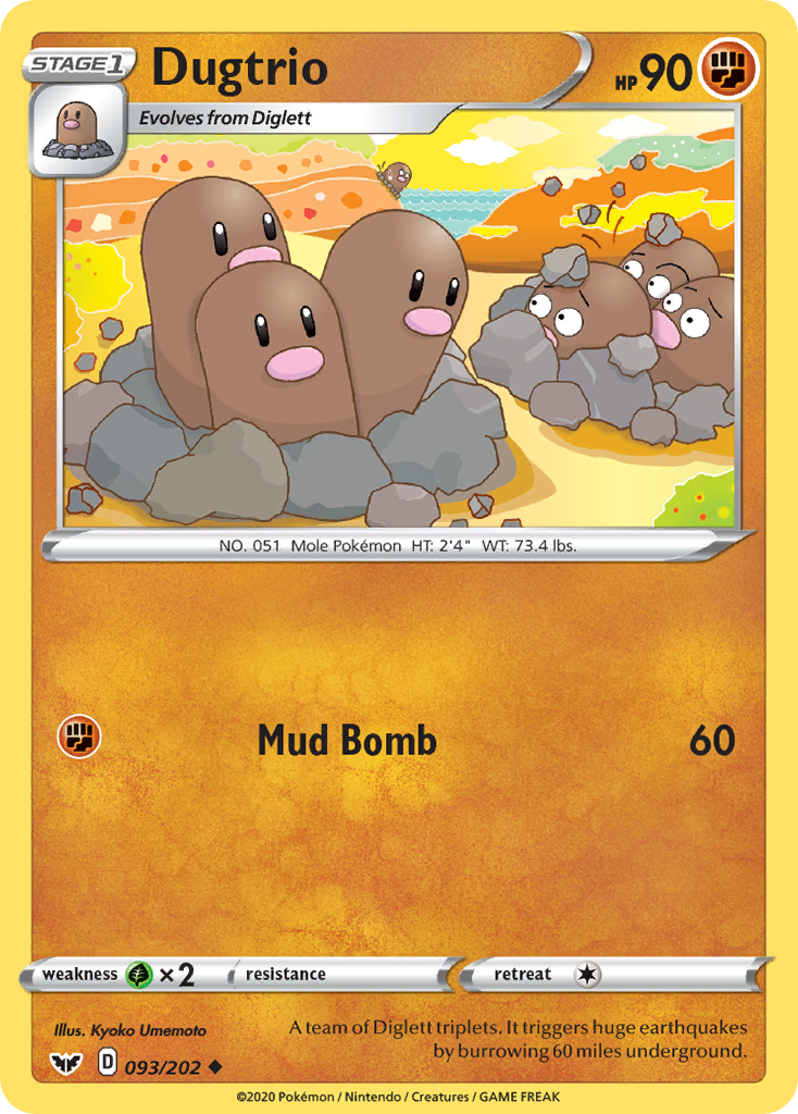 Dugtrio (093/202) [Sword & Shield: Base Set] | Card Merchant Takapuna