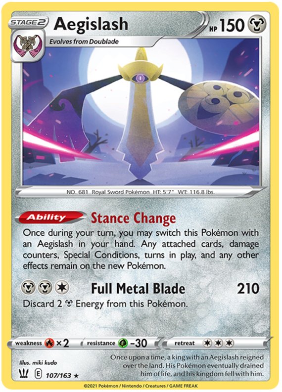 Aegislash (107/163) (107/163) [Sword & Shield: Battle Styles] | Card Merchant Takapuna