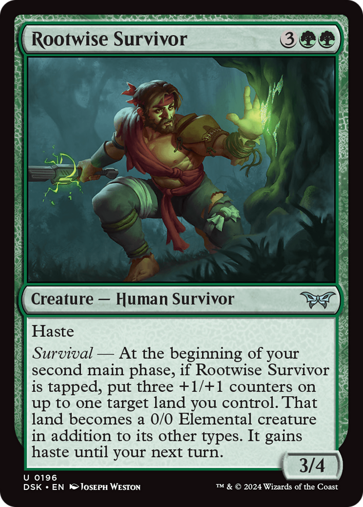 Rootwise Survivor [Duskmourn: House of Horror] | Card Merchant Takapuna