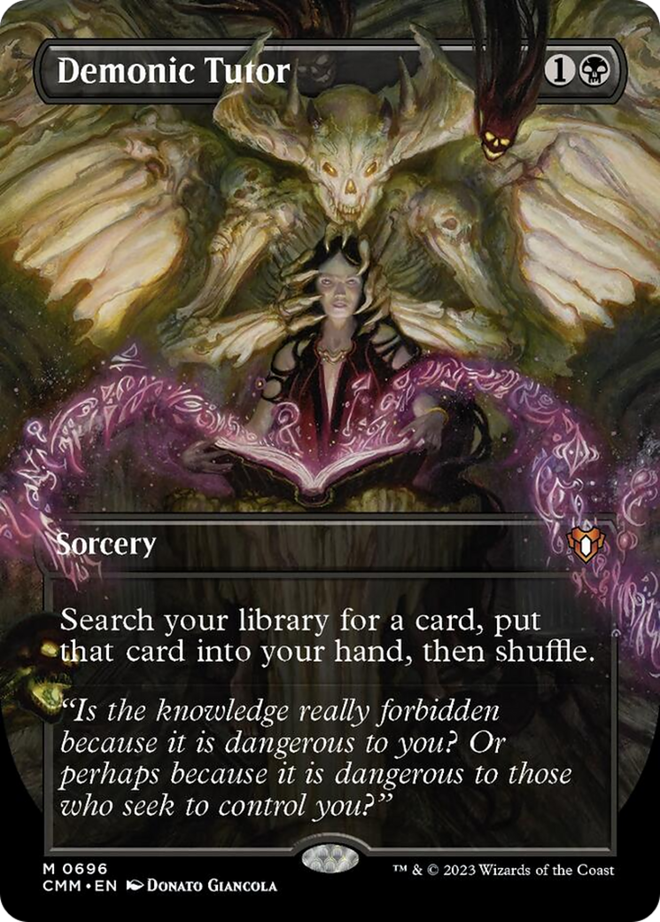 Demonic Tutor (Borderless Alternate Art) [Commander Masters] | Card Merchant Takapuna