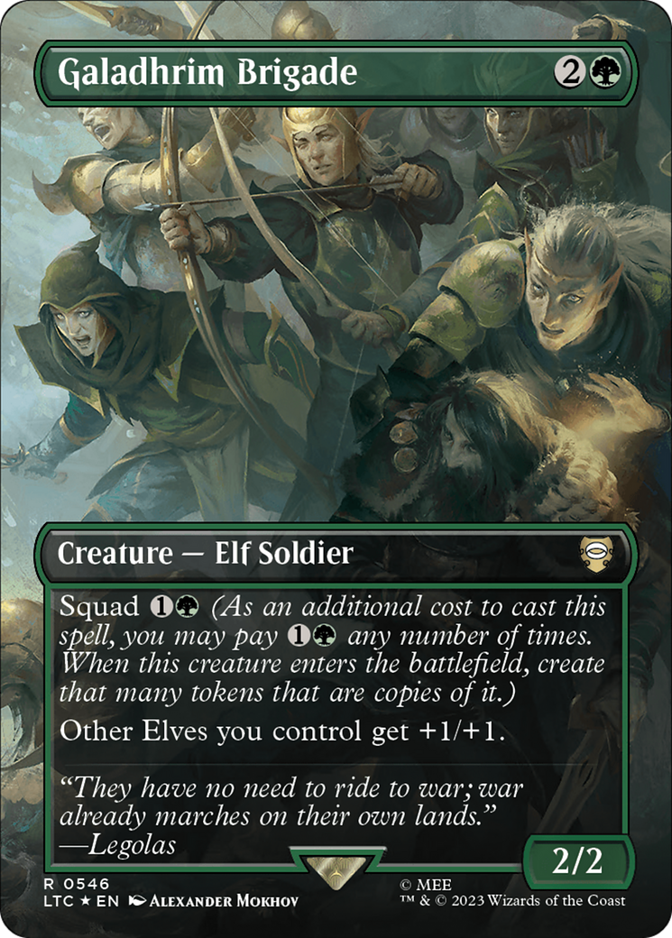 Galadhrim Brigade (Borderless) (Surge Foil) [The Lord of the Rings: Tales of Middle-Earth Commander] | Card Merchant Takapuna