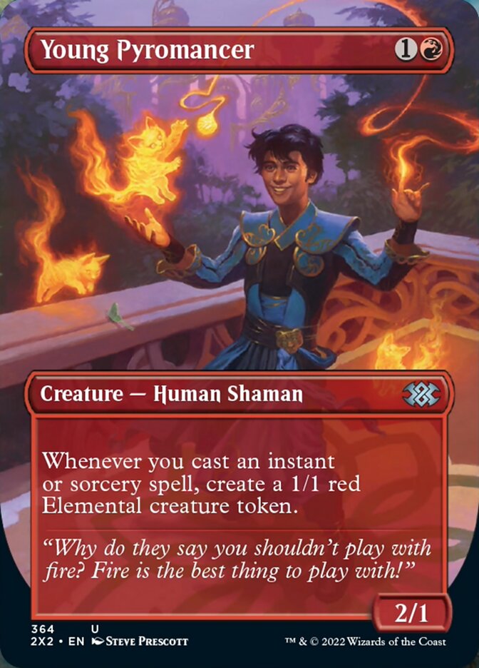 Young Pyromancer (Borderless Alternate Art) [Double Masters 2022] | Card Merchant Takapuna