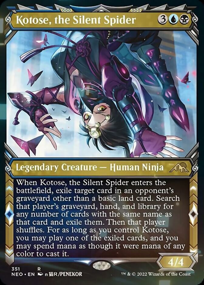 Kotose, the Silent Spider (Showcase Ninja) [Kamigawa: Neon Dynasty] | Card Merchant Takapuna