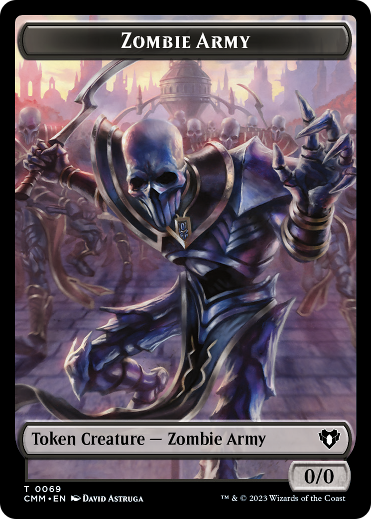 Human Warrior // Zombie Army Double-Sided Token [Commander Masters Tokens] | Card Merchant Takapuna