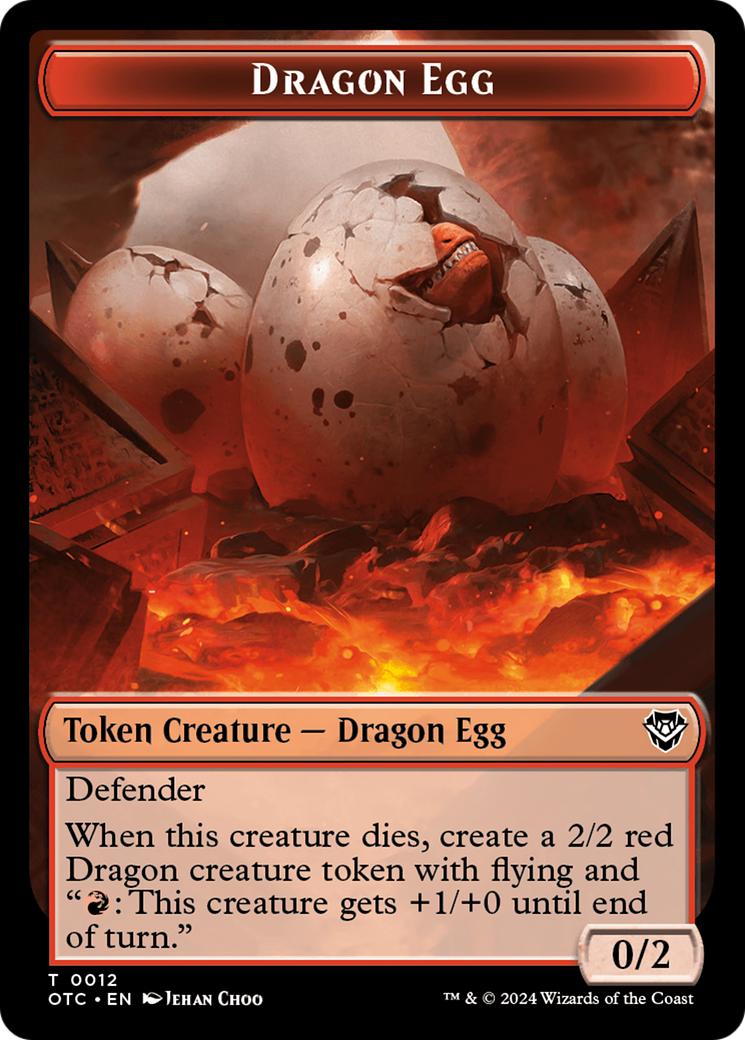 Dragon Egg // Dragon Double-Sided Token [Outlaws of Thunder Junction Commander Tokens] | Card Merchant Takapuna