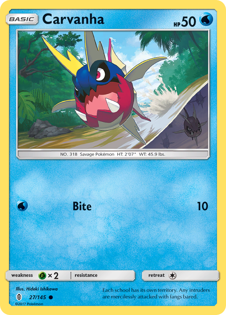 Carvanha (27/145) [Sun & Moon: Guardians Rising] | Card Merchant Takapuna