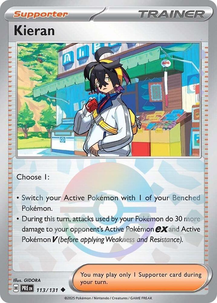 Kieran (113/131) (Poke Ball Pattern) [Scarlet & Violet: Prismatic Evolutions] | Card Merchant Takapuna