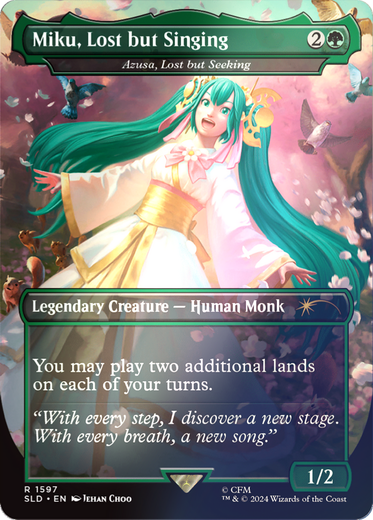 Miku, Lost but Singing - Azusa, Lost but Seeking (Rainbow Foil) [Secret Lair Drop Series] | Card Merchant Takapuna