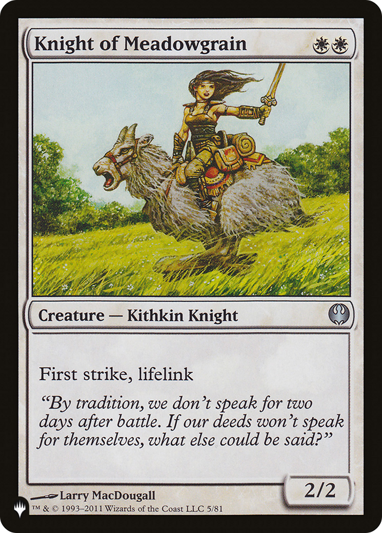 Knight of Meadowgrain [The List Reprints] | Card Merchant Takapuna