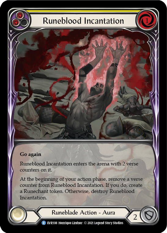 Runeblood Incantation (Yellow) [EVR108] (Everfest)  1st Edition Extended Art Rainbow Foil | Card Merchant Takapuna