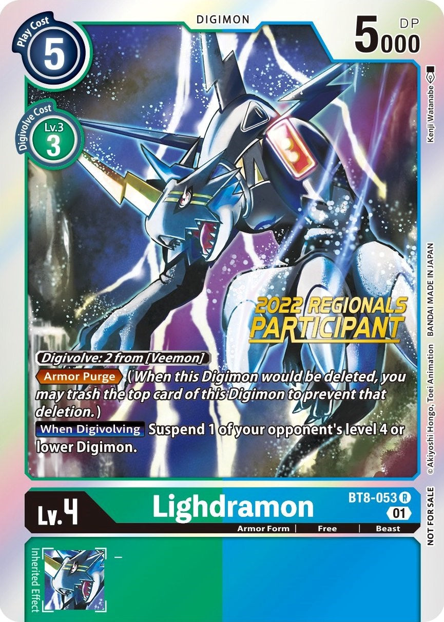 Lighdramon [BT8-053] (2022 Championship Offline Regional) (Online Participant) [New Awakening Promos] | Card Merchant Takapuna