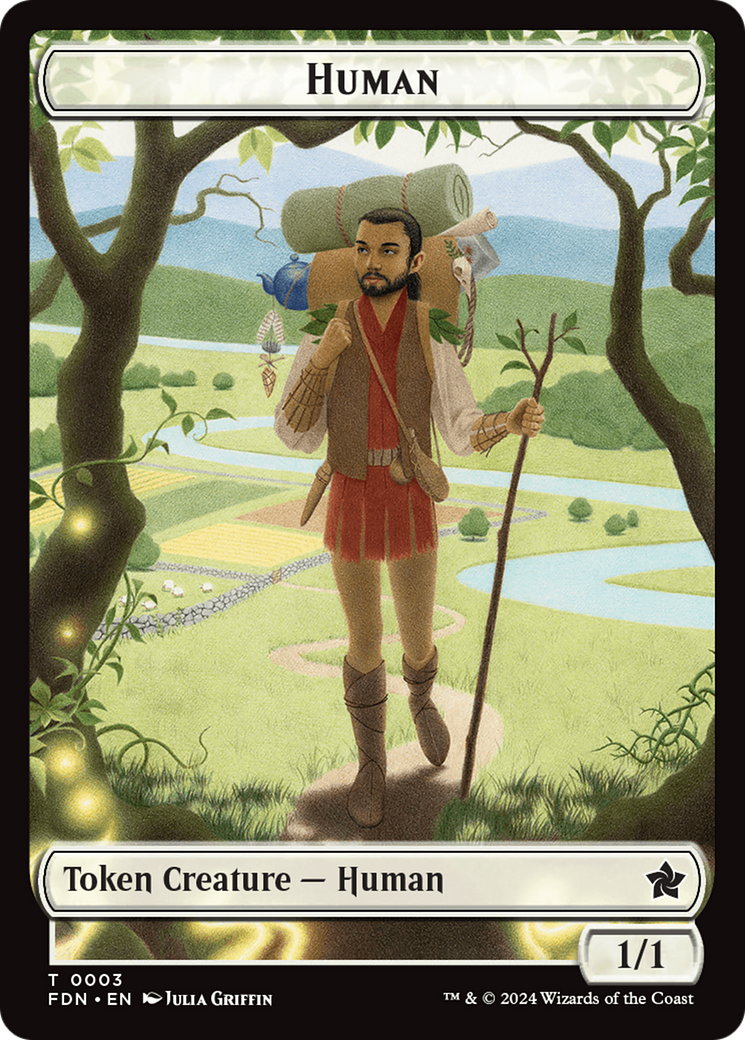 Copy // Human Double-Sided Token [Foundations Tokens] | Card Merchant Takapuna