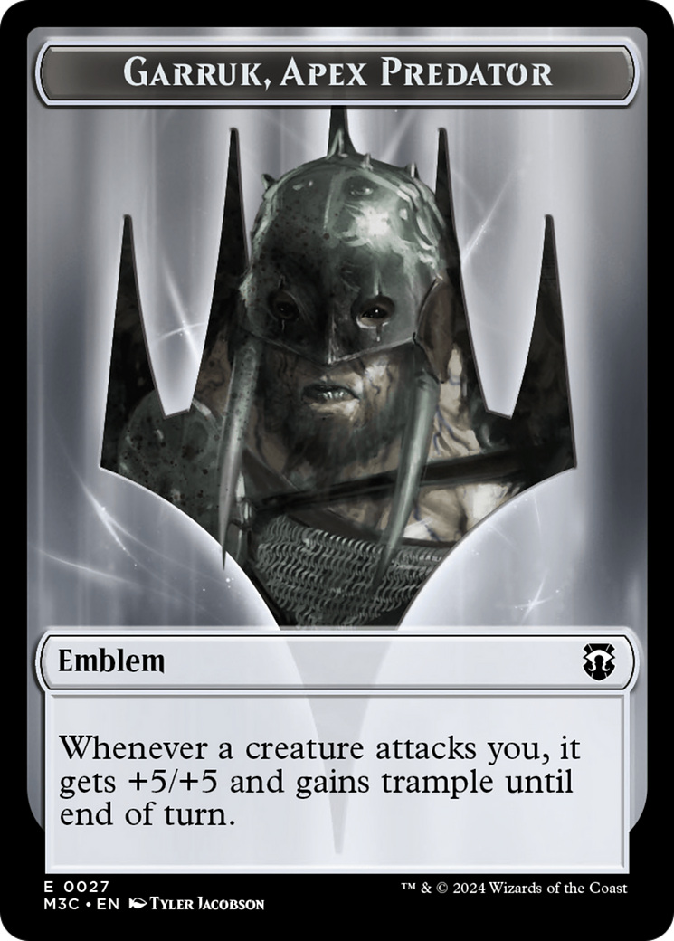 Garruk, Apex Predator Emblem // Saproling Double-Sided Token [Modern Horizons 3 Commander Tokens] | Card Merchant Takapuna