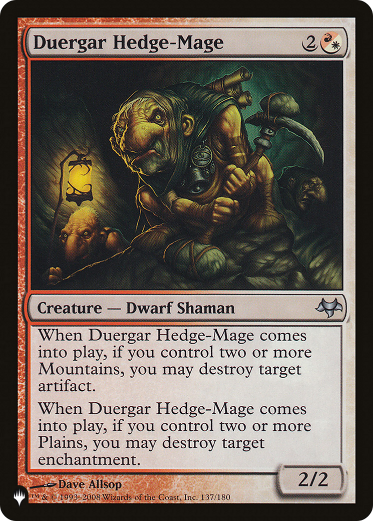 Duergar Hedge-Mage [The List Reprints] | Card Merchant Takapuna