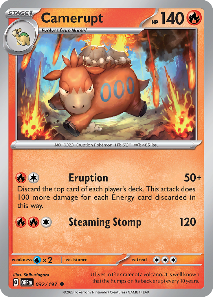 Camerupt (032/197) [Scarlet & Violet: Obsidian Flames] | Card Merchant Takapuna