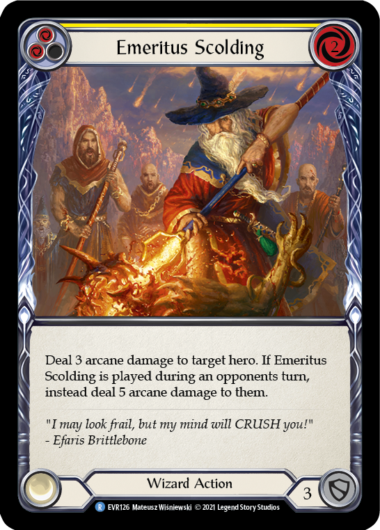 Emeritus Scolding (Yellow) [EVR126] (Everfest)  1st Edition Normal | Card Merchant Takapuna