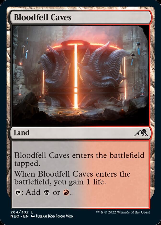 Bloodfell Caves [Kamigawa: Neon Dynasty] | Card Merchant Takapuna