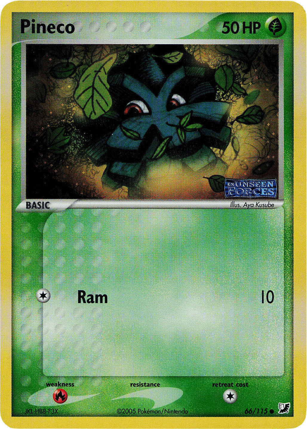 Pineco (66/115) (Stamped) [EX: Unseen Forces] | Card Merchant Takapuna