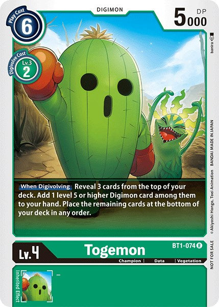 Togemon [BT1-074] (Official Tournament Pack Vol.3) [Release Special Booster Promos] | Card Merchant Takapuna