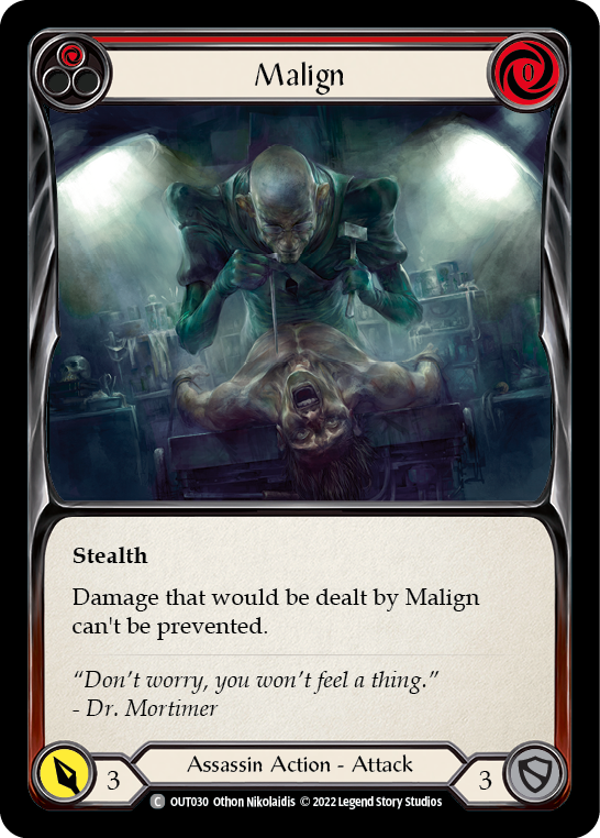 Malign (Red) [OUT030] (Outsiders)  Rainbow Foil | Card Merchant Takapuna