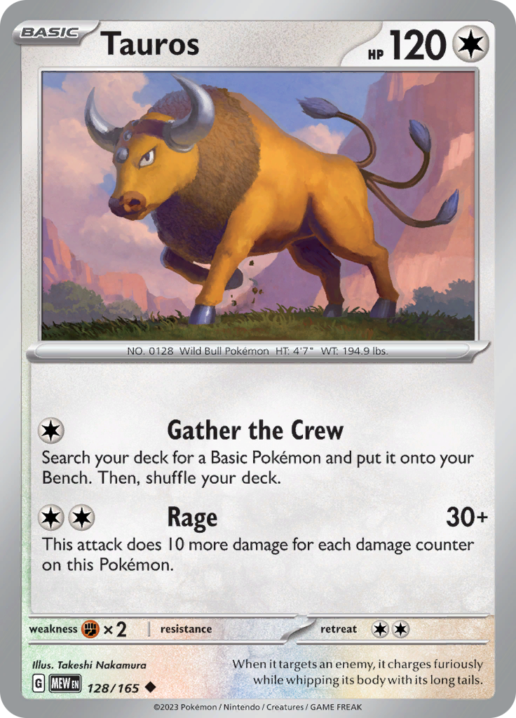 Tauros (128/165) [Scarlet & Violet 151] | Card Merchant Takapuna