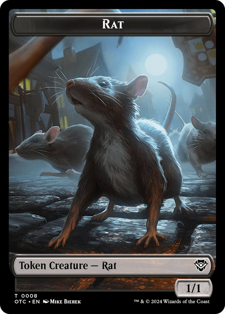 Rat // Blood Double-Sided Token [Outlaws of Thunder Junction Commander Tokens] | Card Merchant Takapuna