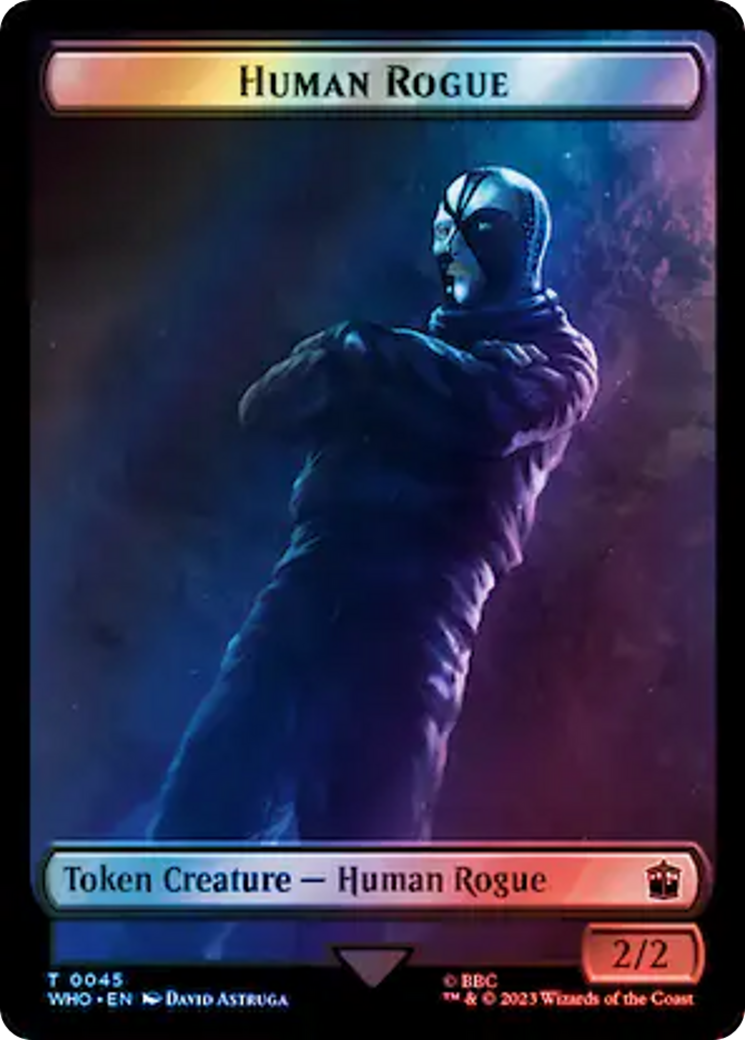 Human Rogue // Cyberman Double-Sided Token (Surge Foil) [Doctor Who Tokens] | Card Merchant Takapuna