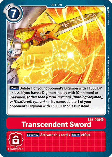 Transcendent Sword [BT5-095] [Battle of Omni] | Card Merchant Takapuna