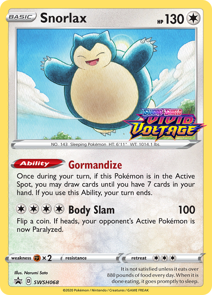 Snorlax (SWSH068) (Prerelease Promo) [Sword & Shield: Black Star Promos] | Card Merchant Takapuna